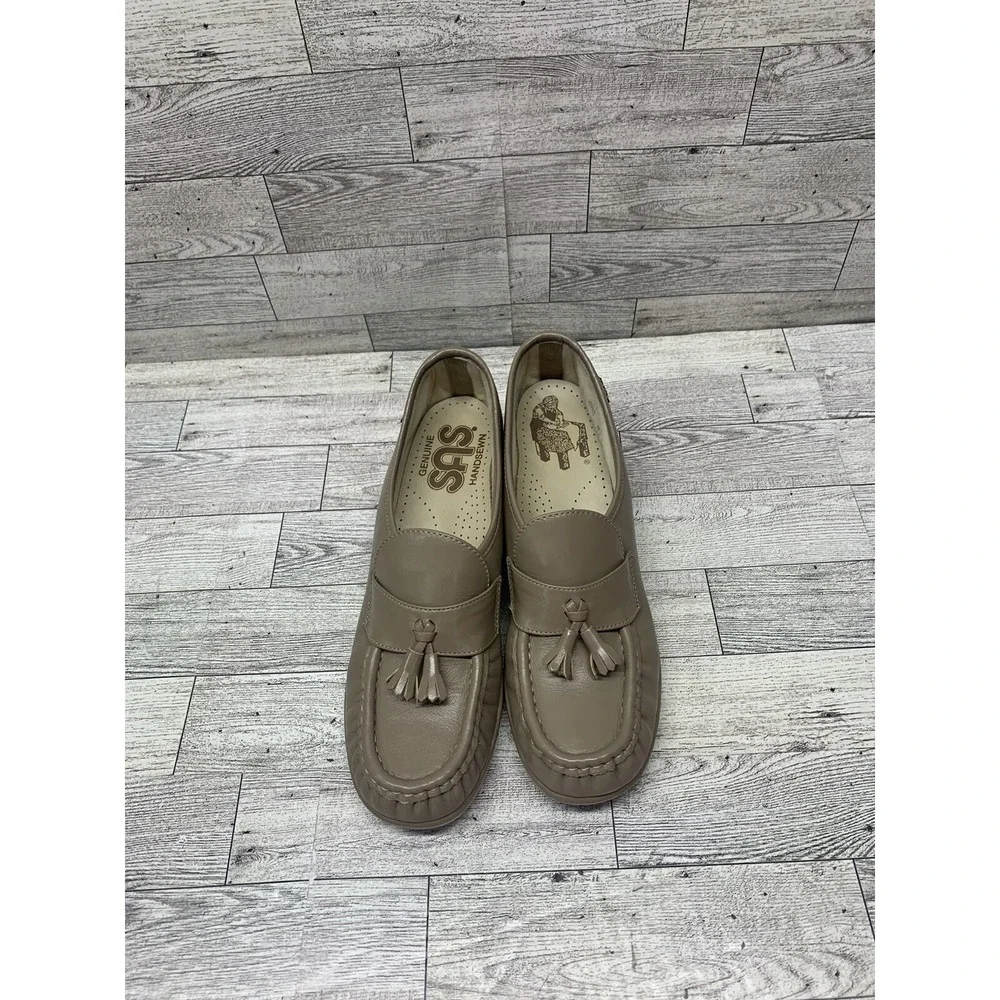 SAS Genuine Leather Loafer Shoes Hand-sewn Tan 8.5S‎